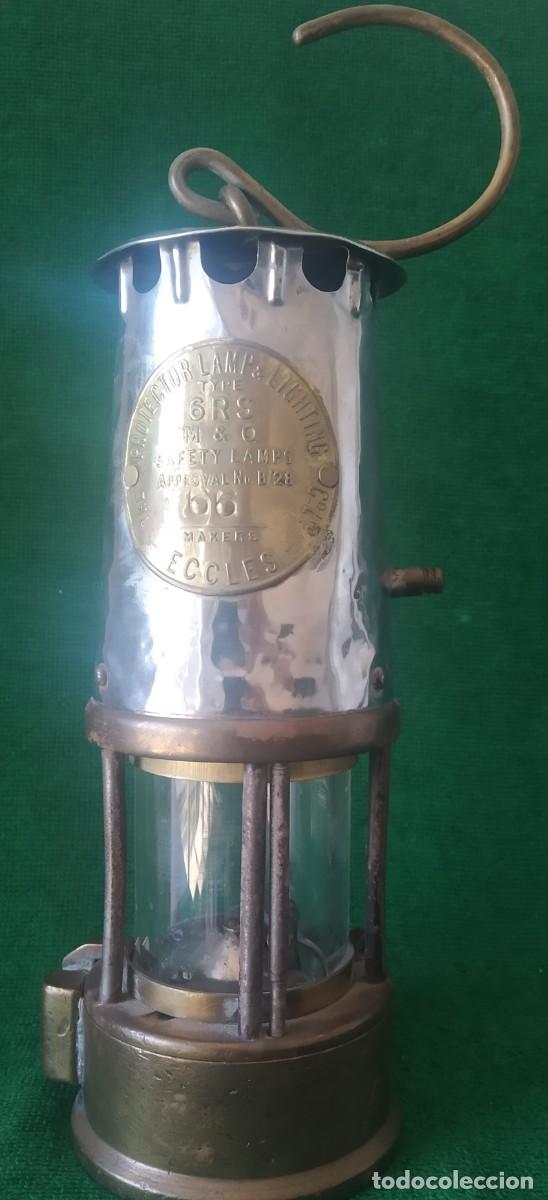 Antig&uuml;edades: LAMPARA FAROL MINERO. ECCLES. ENGLAND.* - Foto 15