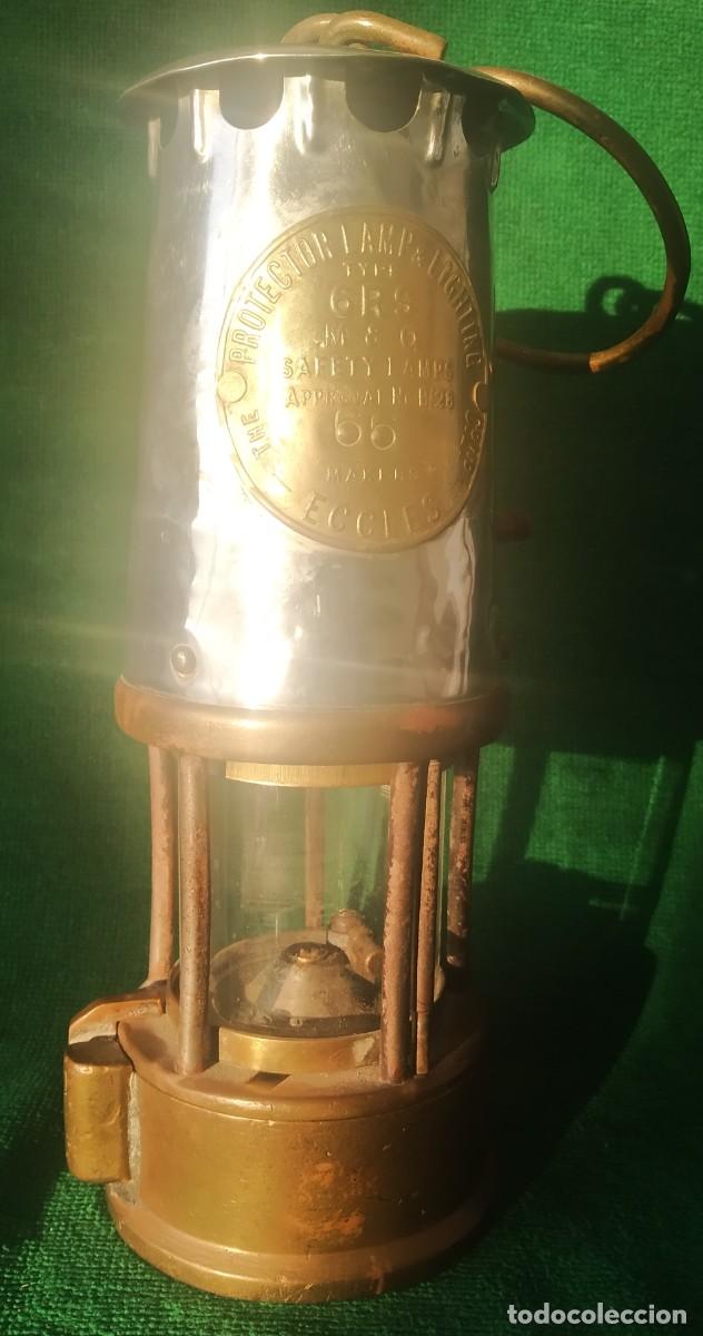 Antig&uuml;edades: LAMPARA FAROL MINERO. ECCLES. ENGLAND.* - Foto 16