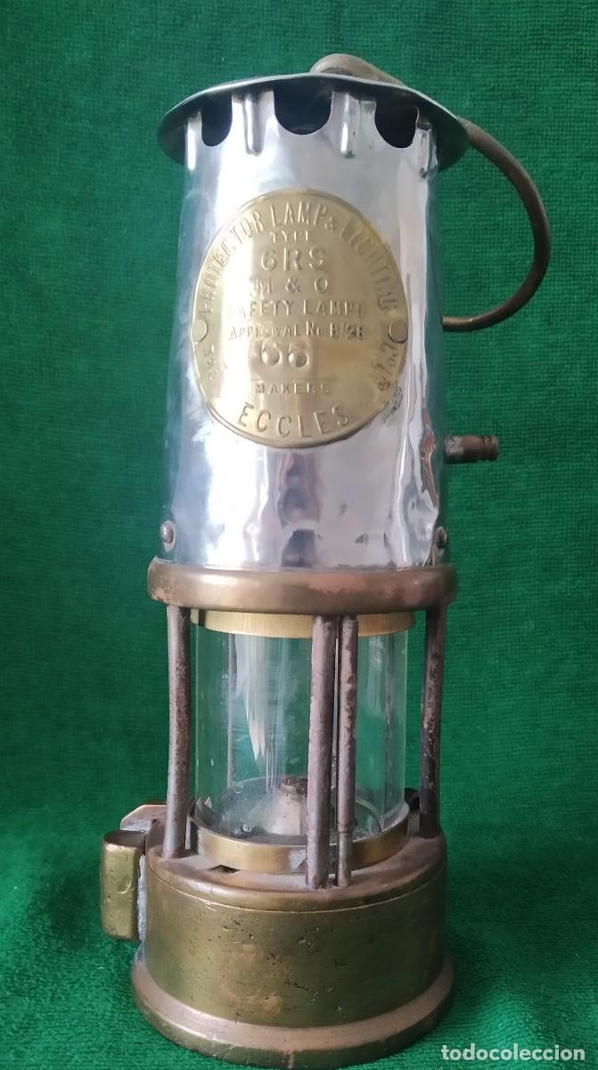 Antig&uuml;edades: LAMPARA FAROL MINERO. ECCLES. ENGLAND.* - Foto 17