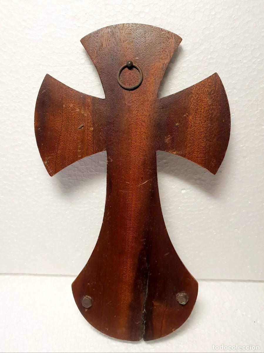 Antig&uuml;edades: CRUCIFIJO CON BENDITERA *** 20 CMS - Foto 4