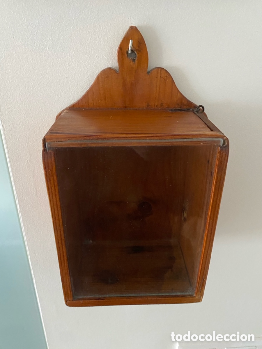 Antig&uuml;edades: Peque&ntilde;a hornacina capilla de madera - Foto 9