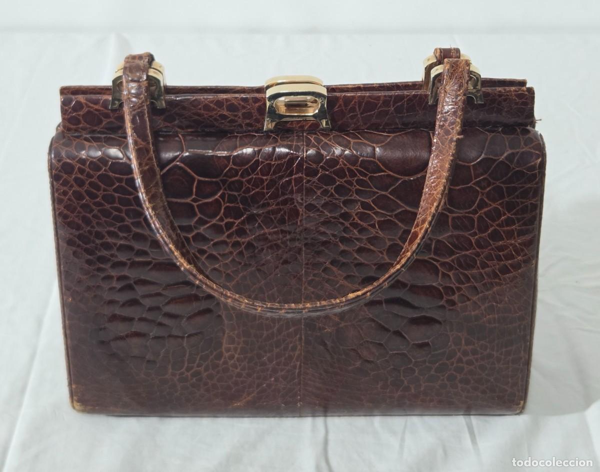 Antig&uuml;edades: Bolso de antebrazo piel de cocodrilo - Foto 1