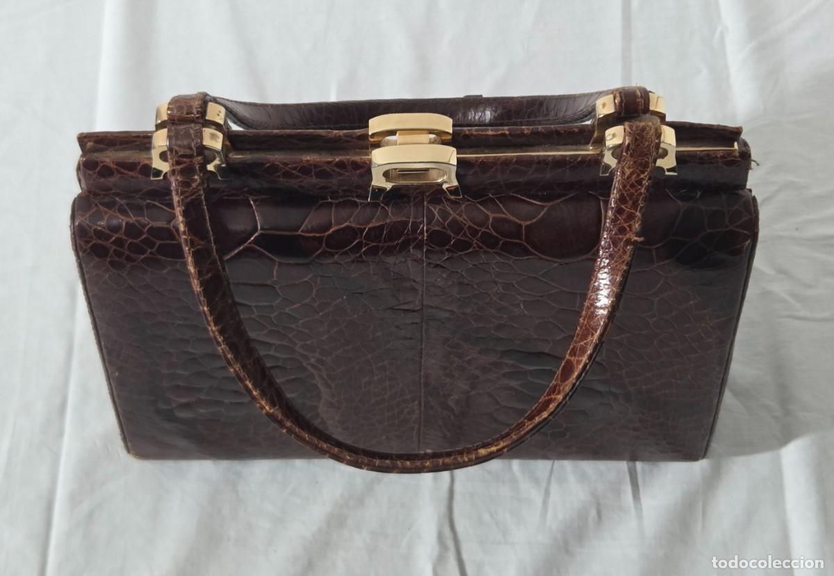 Antig&uuml;edades: Bolso de antebrazo piel de cocodrilo - Foto 2