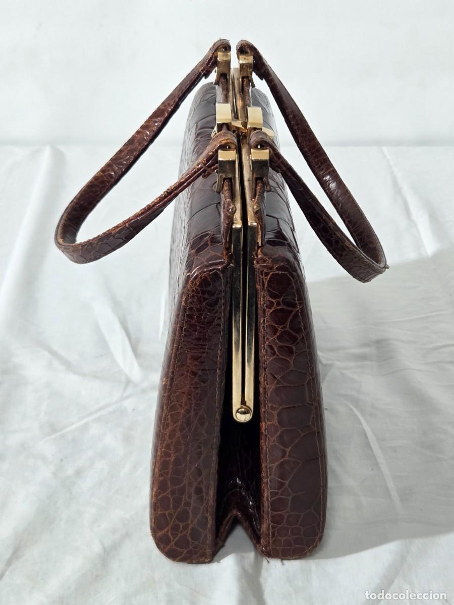 Antig&uuml;edades: Bolso de antebrazo piel de cocodrilo - Foto 3