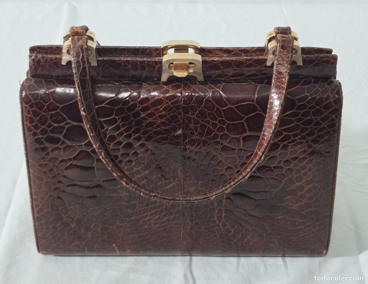 Antig&uuml;edades: Bolso de antebrazo piel de cocodrilo - Foto 5