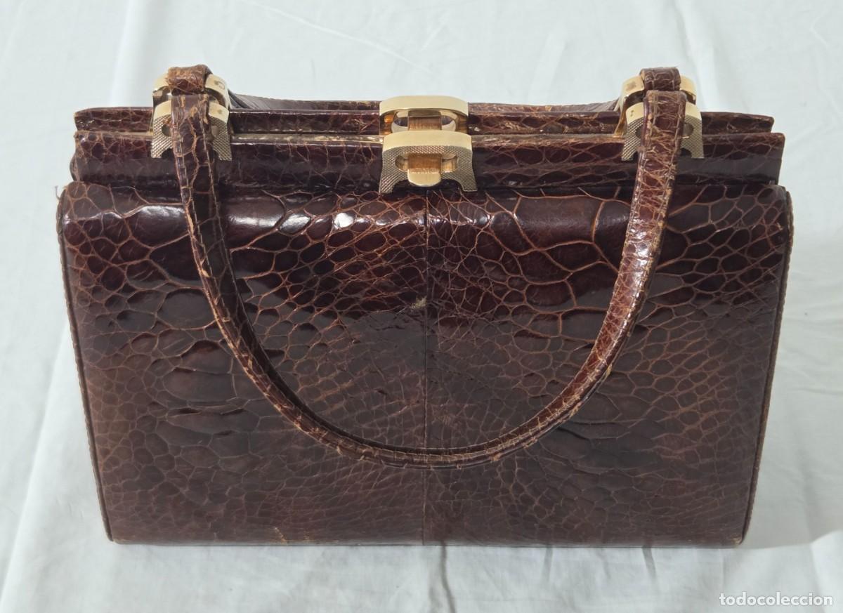 Antig&uuml;edades: Bolso de antebrazo piel de cocodrilo - Foto 6