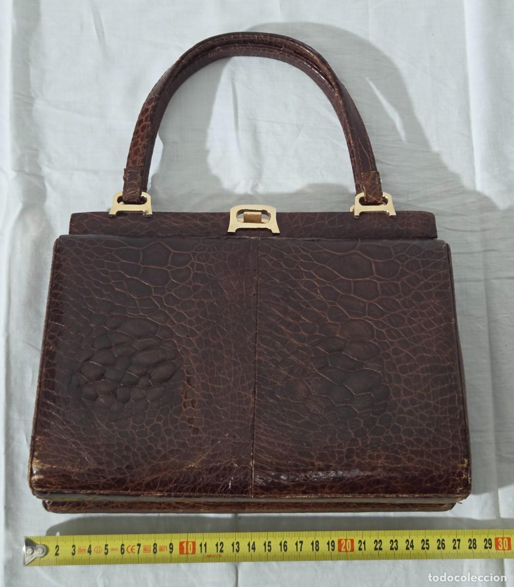Antig&uuml;edades: Bolso de antebrazo piel de cocodrilo - Foto 16