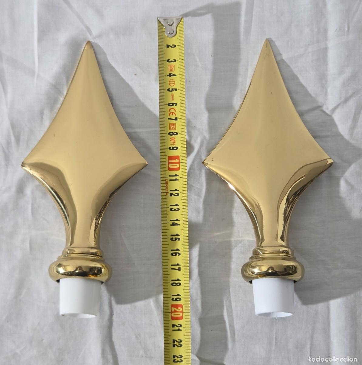 Antig&uuml;edades: Apliques para cortina en forma de lanza, de bronce macizo - Foto 8