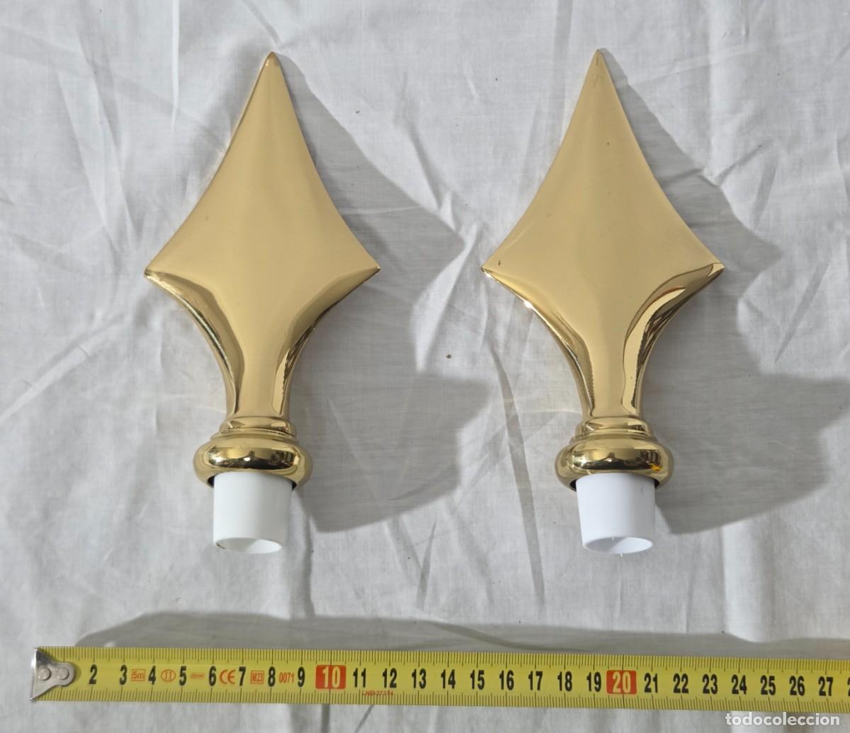 Antig&uuml;edades: Apliques para cortina en forma de lanza, de bronce macizo - Foto 9