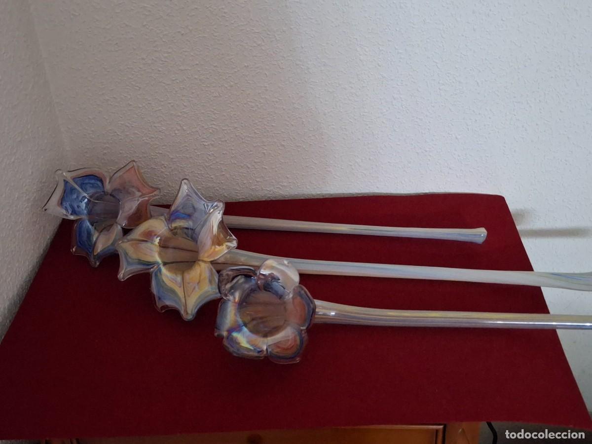 Antig&uuml;edades: flores de cristal de murano - Foto 2