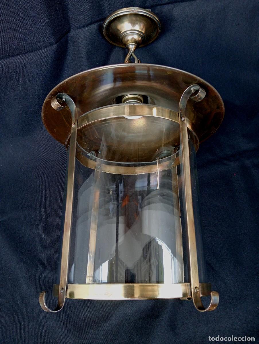 Antig&uuml;edades: ANTIGUO FAROL DE TECHO DE COBRE Y LAT&Oacute;N - Foto 2