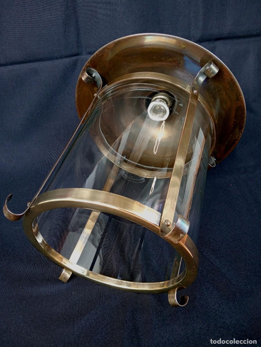 Antig&uuml;edades: ANTIGUO FAROL DE TECHO DE COBRE Y LAT&Oacute;N - Foto 7