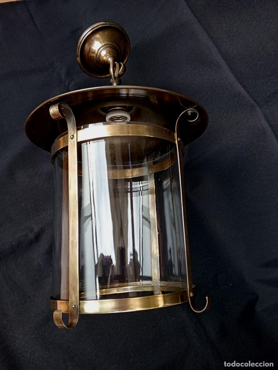 Antig&uuml;edades: ANTIGUO FAROL DE TECHO DE COBRE Y LAT&Oacute;N - Foto 9