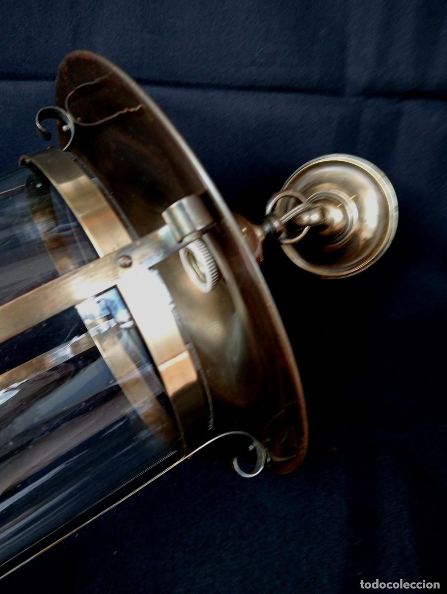 Antig&uuml;edades: ANTIGUO FAROL DE TECHO DE COBRE Y LAT&Oacute;N - Foto 10
