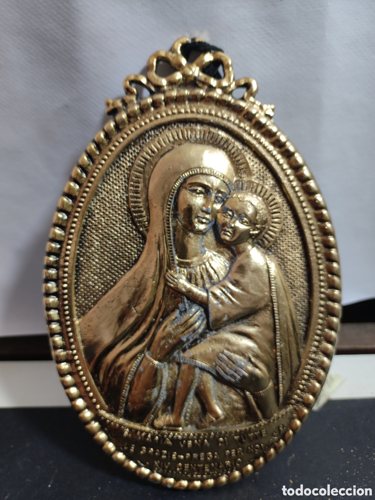 Antig&uuml;edades: Placa met&aacute;lica sta Maria - Foto 1
