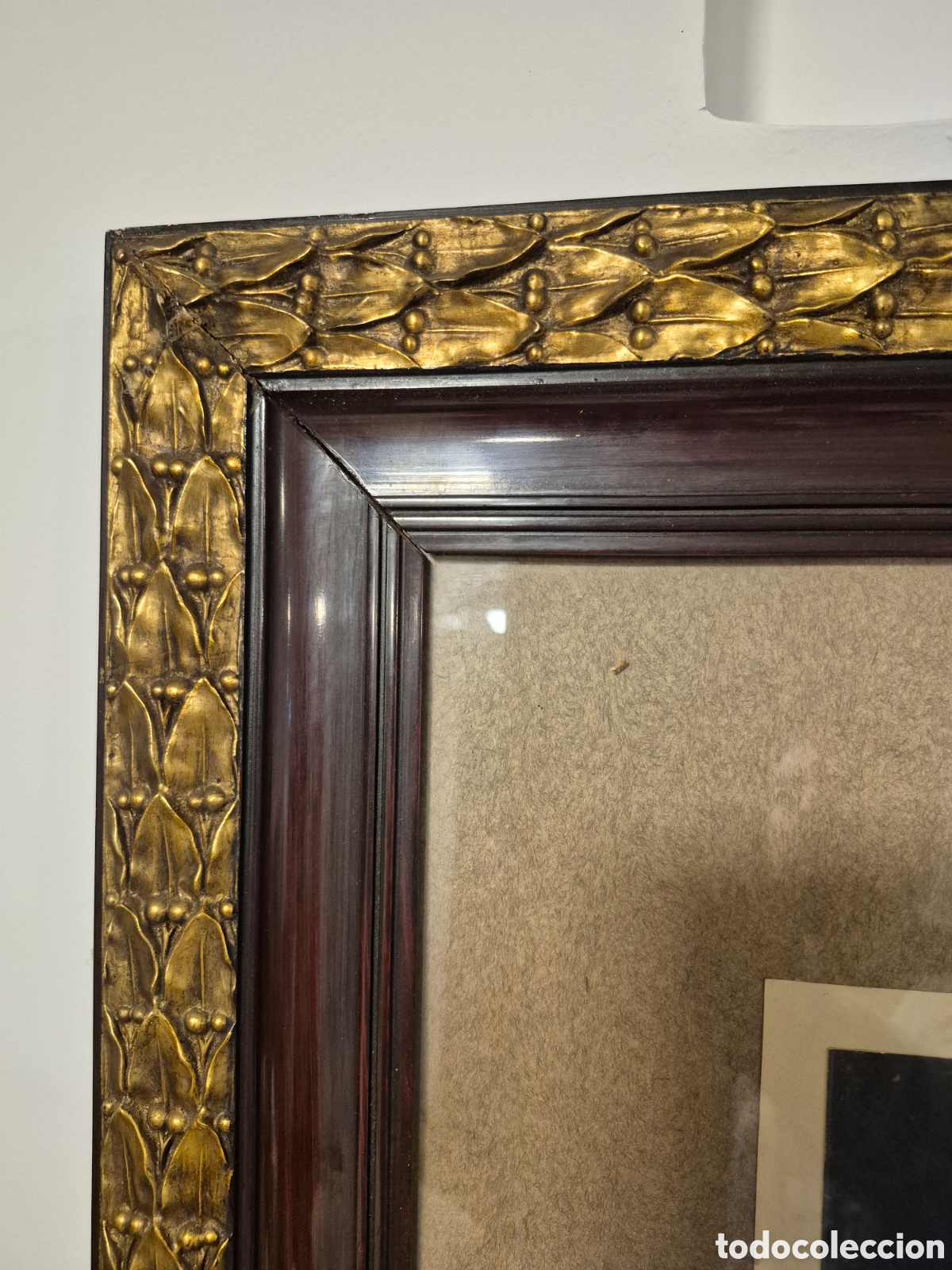 Antig&uuml;edades: Marco de madera borde dorado - Foto 2