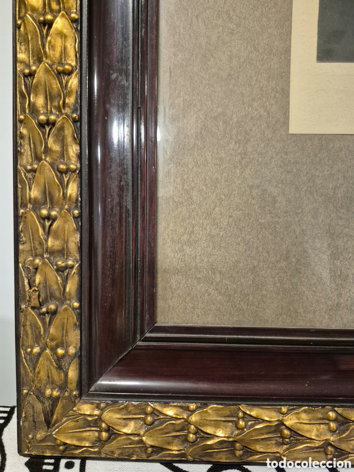 Antig&uuml;edades: Marco de madera borde dorado - Foto 3