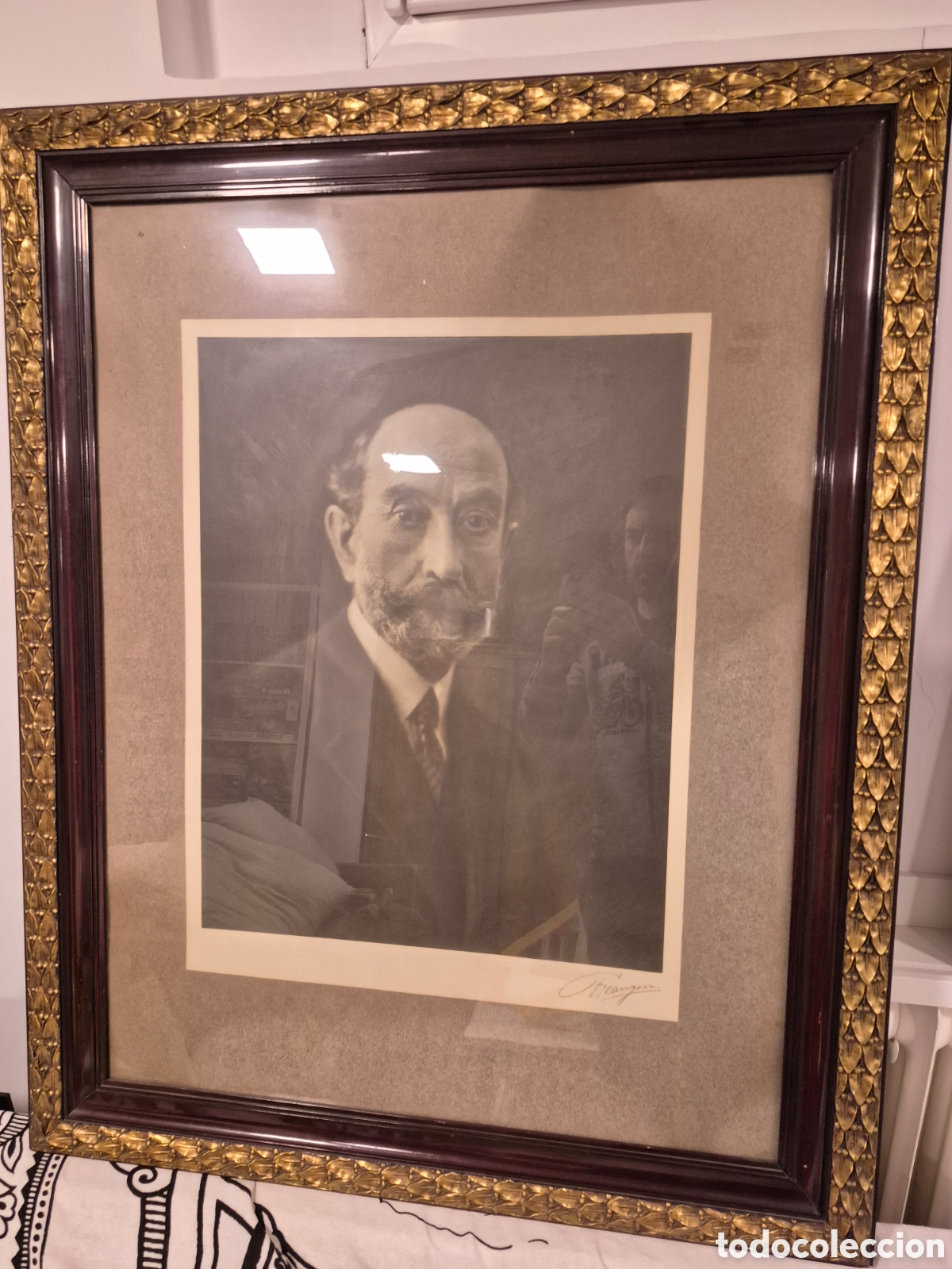 Antig&uuml;edades: Marco de madera borde dorado - Foto 1