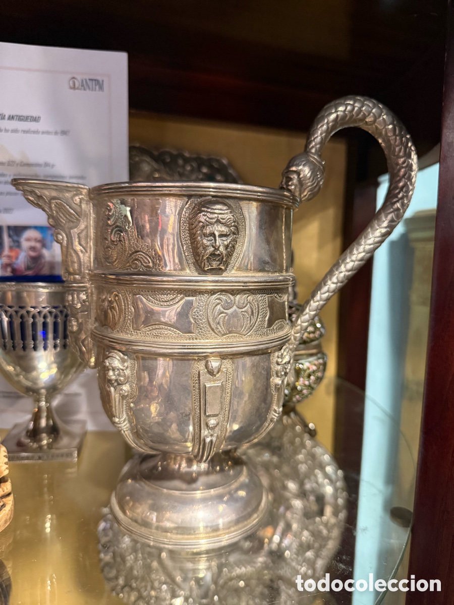 Antig&uuml;edades: Jarra antigua de plata de ley - Foto 1