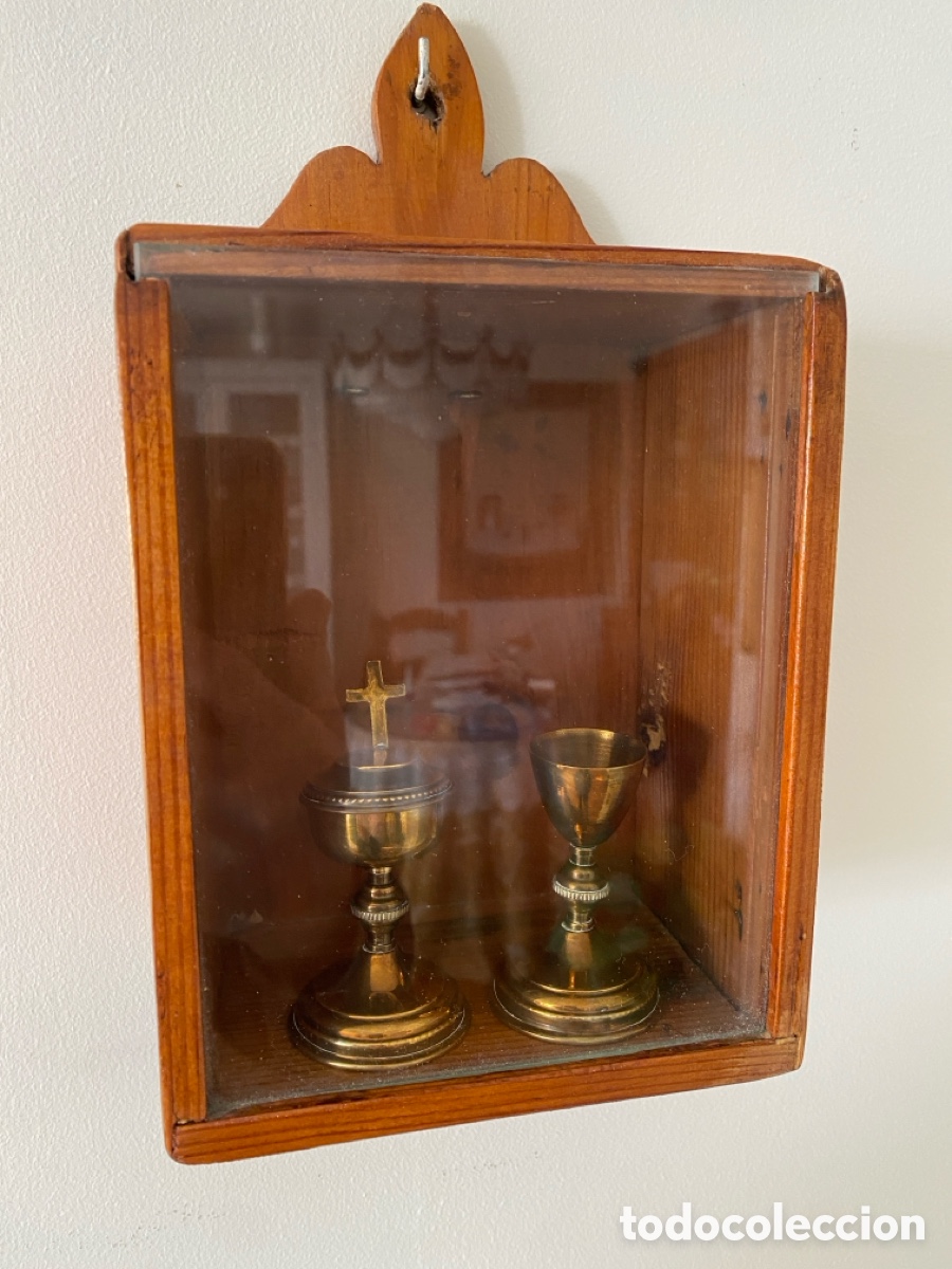 Antig&uuml;edades: Peque&ntilde;a hornacina capilla de madera - Foto 4