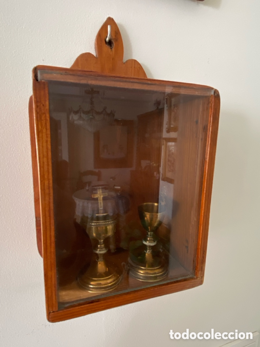 Antig&uuml;edades: Peque&ntilde;a hornacina capilla de madera - Foto 19