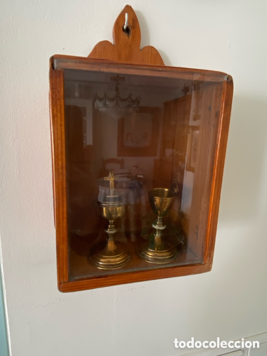 Antig&uuml;edades: Peque&ntilde;a hornacina capilla de madera - Foto 20