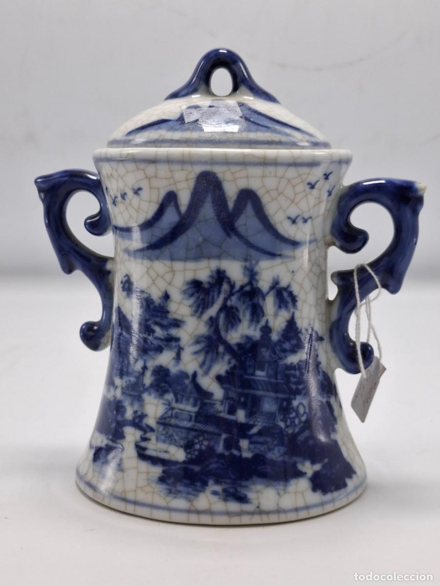 Antig&uuml;edades: + JARRA CHINA CON ASAS AL ESTILO ANTIGUO CON EFECTO CRAQUELE - Foto 1