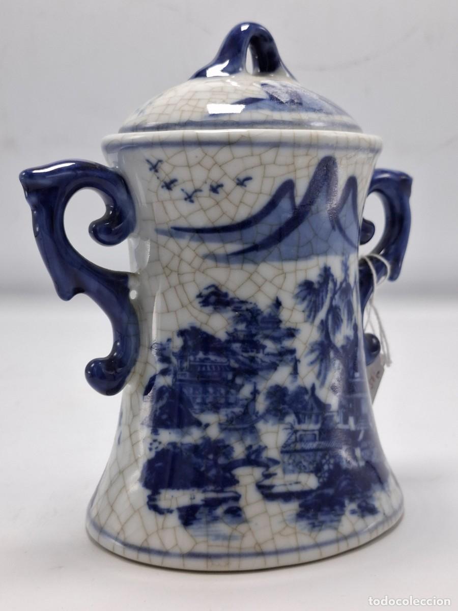 Antig&uuml;edades: + JARRA CHINA CON ASAS AL ESTILO ANTIGUO CON EFECTO CRAQUELE - Foto 2