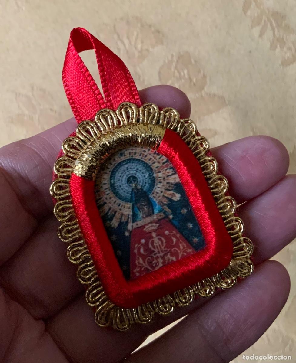 Antig&uuml;edades: ESCAPULARIO DE TELA VIRGEN DEL PILAR - Foto 3