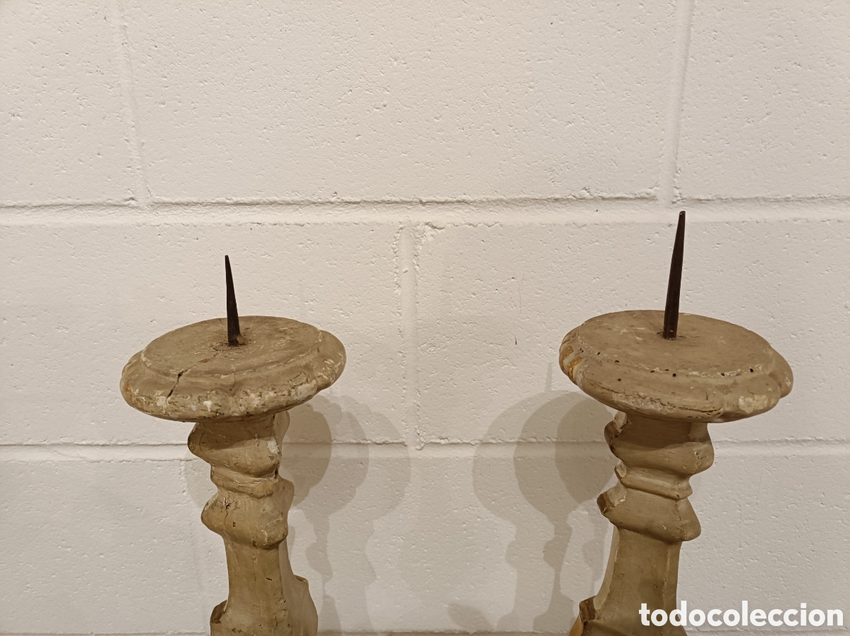 Antig&uuml;edades: Pareja de candelabros antiguos - Foto 5