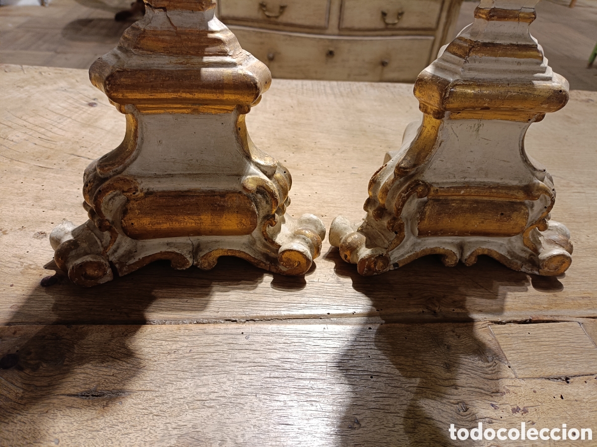 Antig&uuml;edades: Pareja de candelabros antiguos - Foto 7