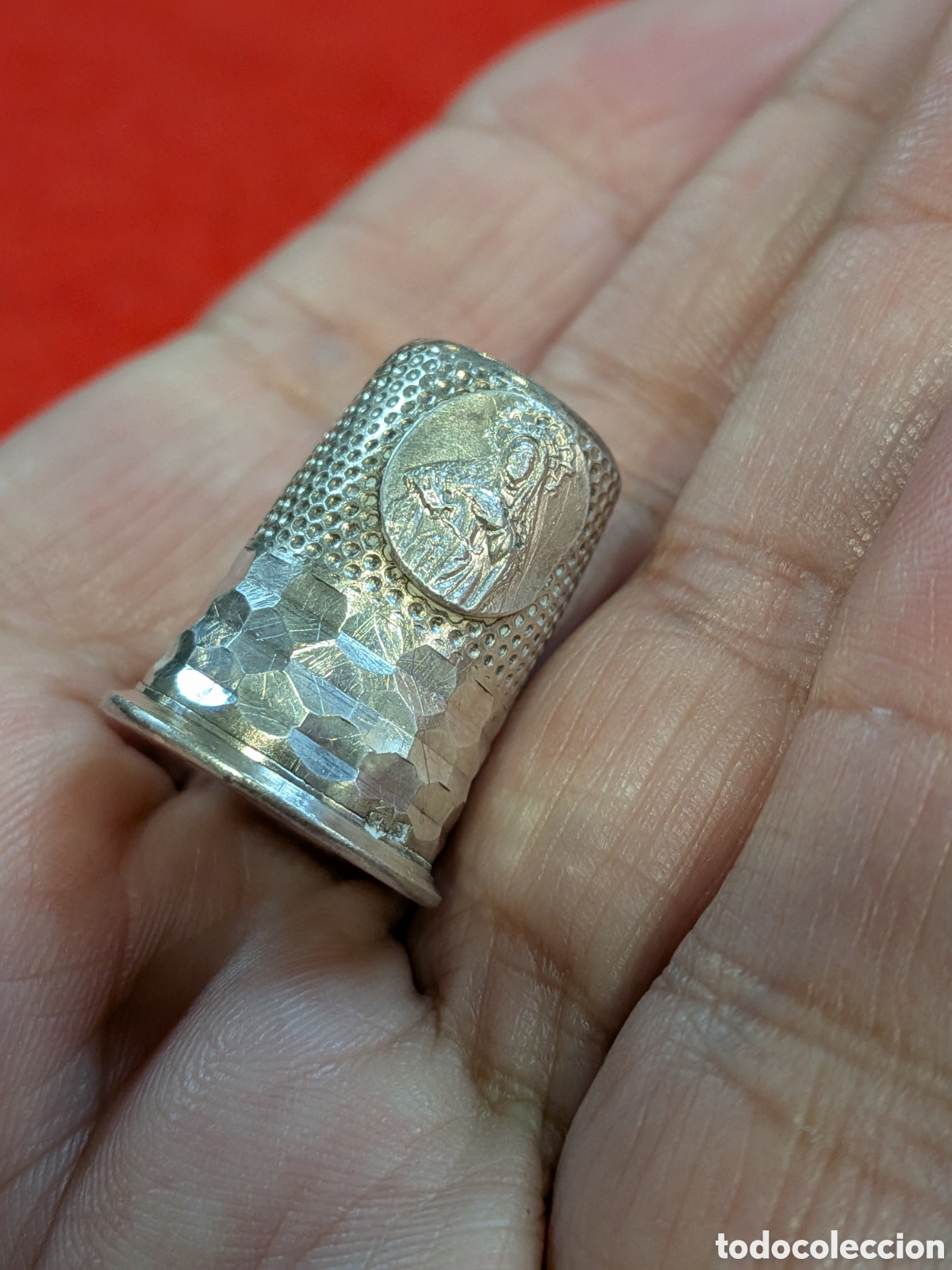 Antig&uuml;edades: Dedal en plata con imagen de la virgen. REF-7837 - Foto 2