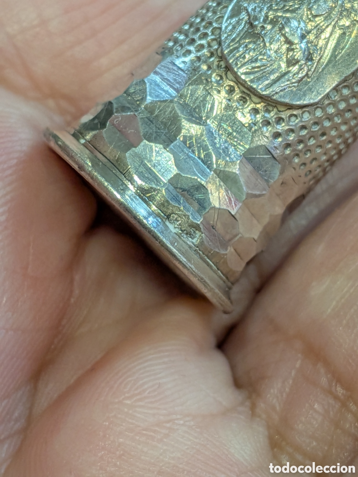 Antig&uuml;edades: Dedal en plata con imagen de la virgen. REF-7837 - Foto 3