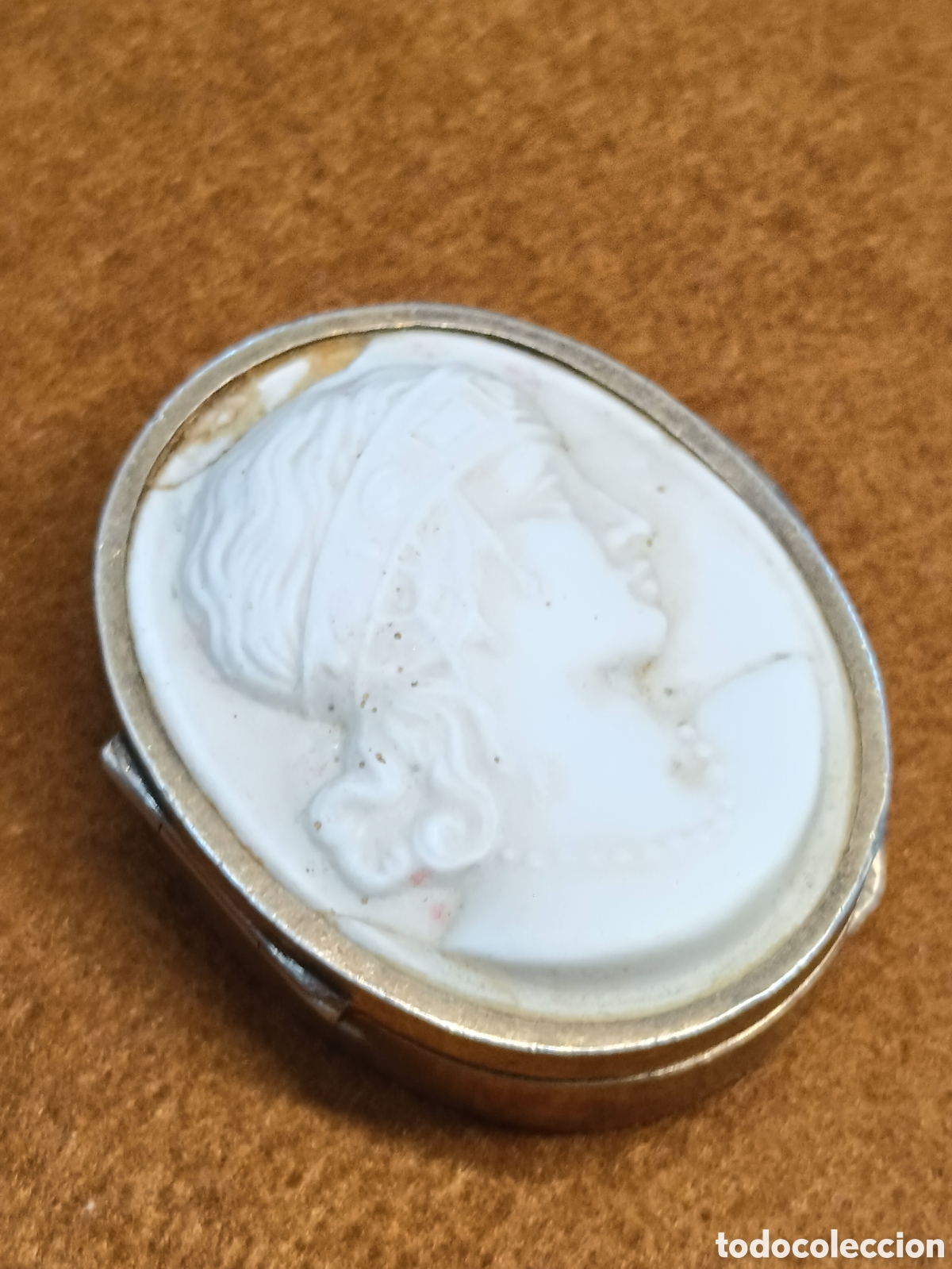 Antig&uuml;edades: ORIGINAL PASTILLERO DE PLATA CON CAMAFEO - Foto 4