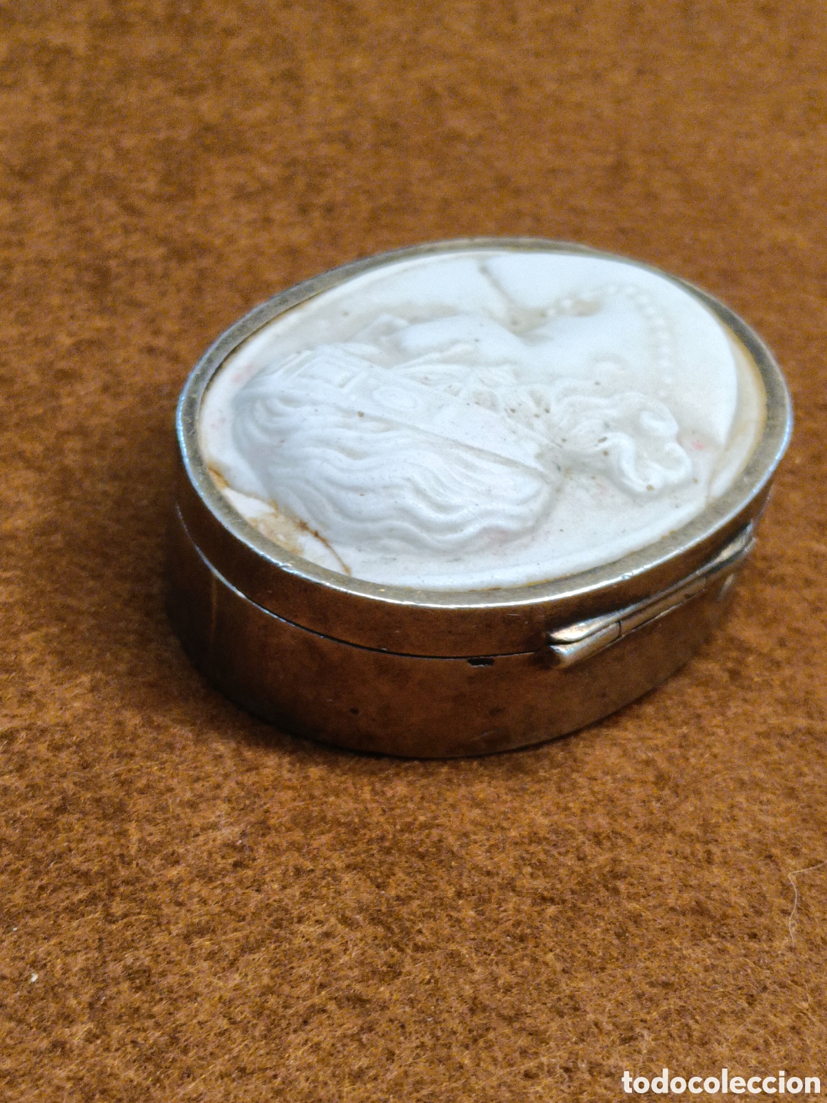 Antig&uuml;edades: ORIGINAL PASTILLERO DE PLATA CON CAMAFEO - Foto 5