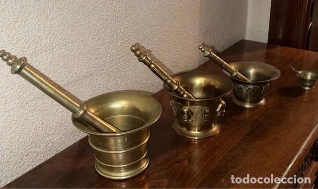 Antig&uuml;edades: Conjunto 4 morteros bronce - Foto 1