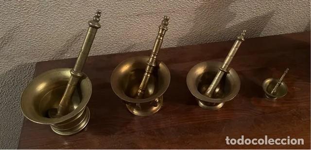 Antig&uuml;edades: Conjunto 4 morteros bronce - Foto 2