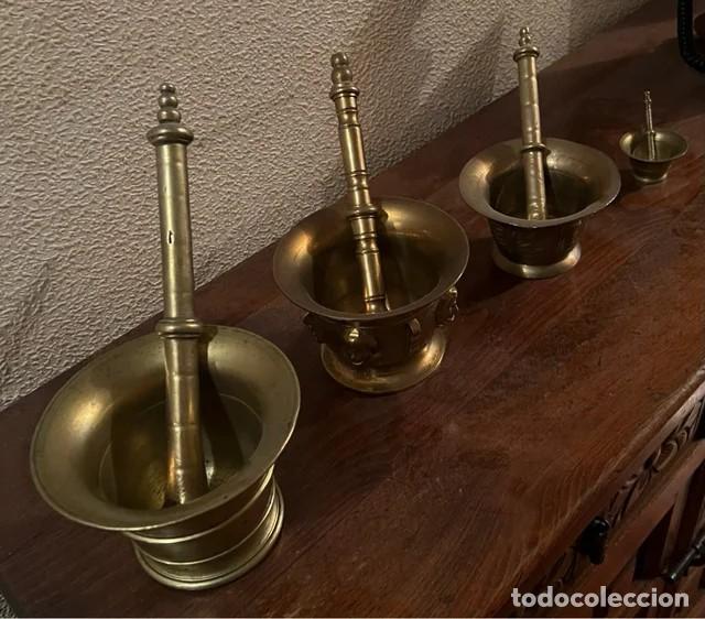 Antig&uuml;edades: Conjunto 4 morteros bronce - Foto 3