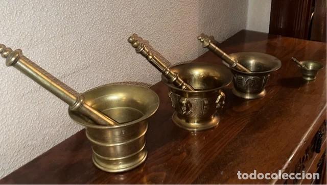 Antig&uuml;edades: Conjunto 4 morteros bronce - Foto 4
