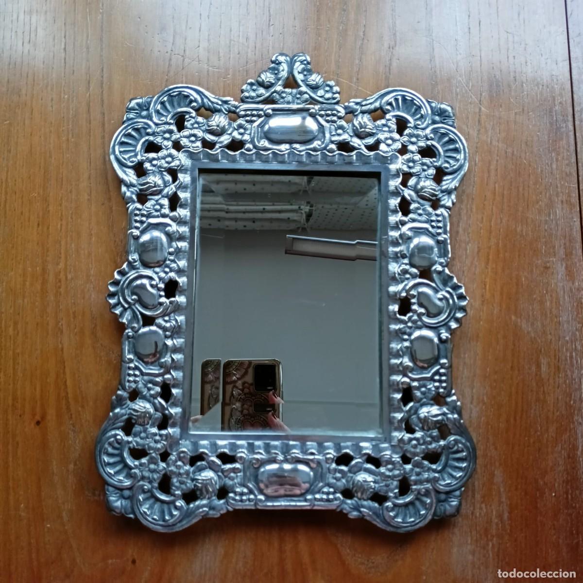 Antig&uuml;edades: Espejo sobremesa ba&ntilde;o plata - Foto 1