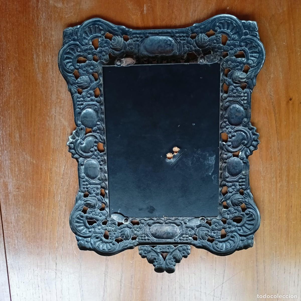 Antig&uuml;edades: Espejo sobremesa ba&ntilde;o plata - Foto 2
