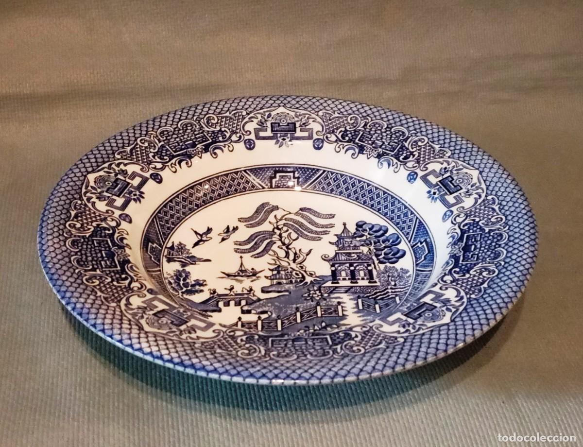 Antig&uuml;edades: Plato de loza inglesa Blue Willow. EIT England. - Foto 1