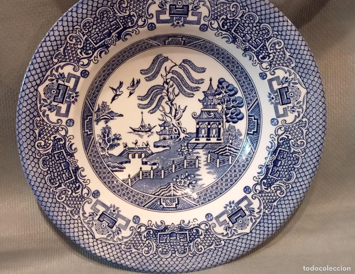 Antig&uuml;edades: Plato de loza inglesa Blue Willow. EIT England. - Foto 3
