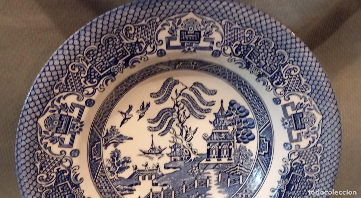 Antig&uuml;edades: Plato de loza inglesa Blue Willow. EIT England. - Foto 4