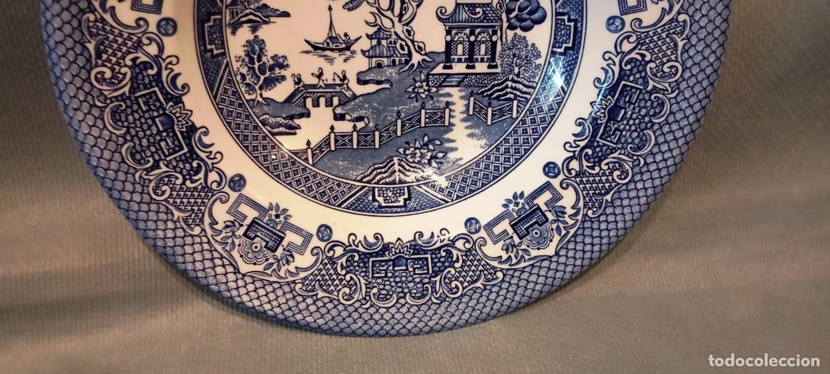 Antig&uuml;edades: Plato de loza inglesa Blue Willow. EIT England. - Foto 5