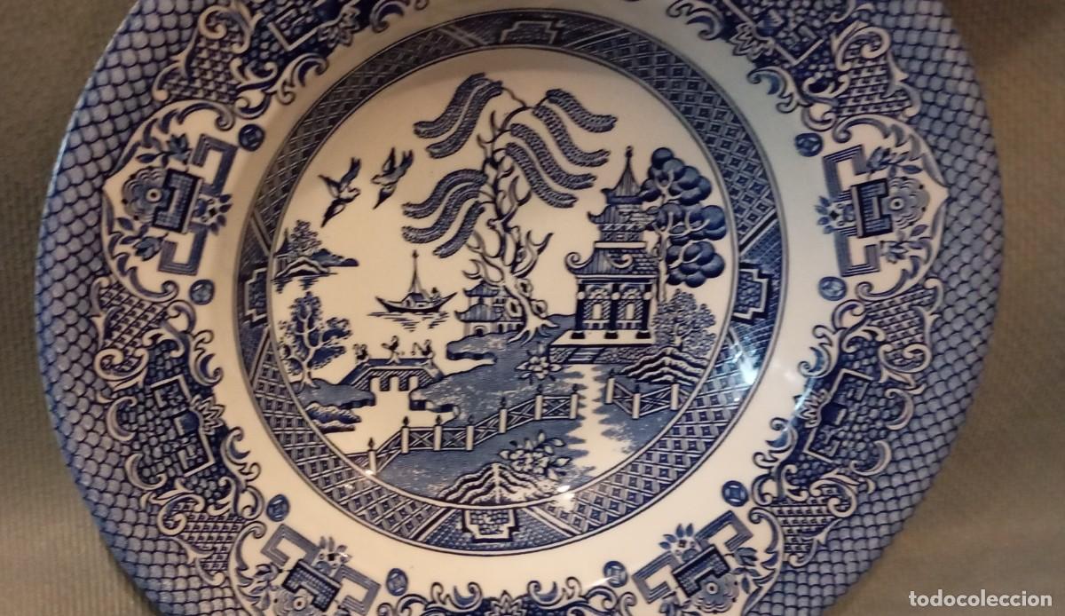 Antig&uuml;edades: Plato de loza inglesa Blue Willow. EIT England. - Foto 6