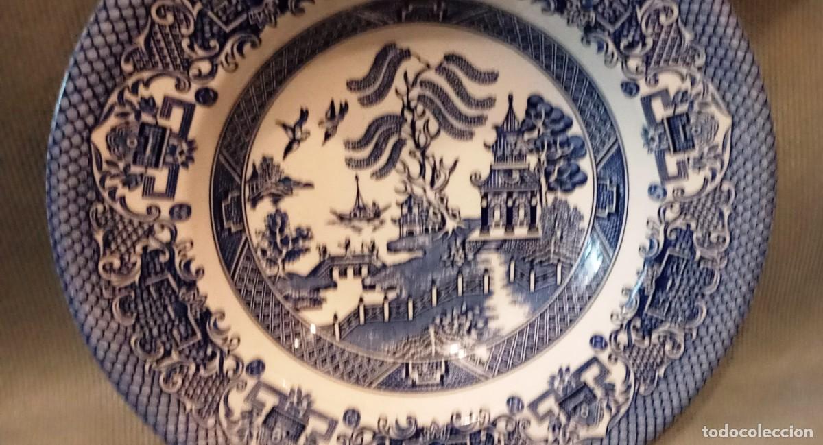 Antig&uuml;edades: Plato de loza inglesa Blue Willow. EIT England. - Foto 7