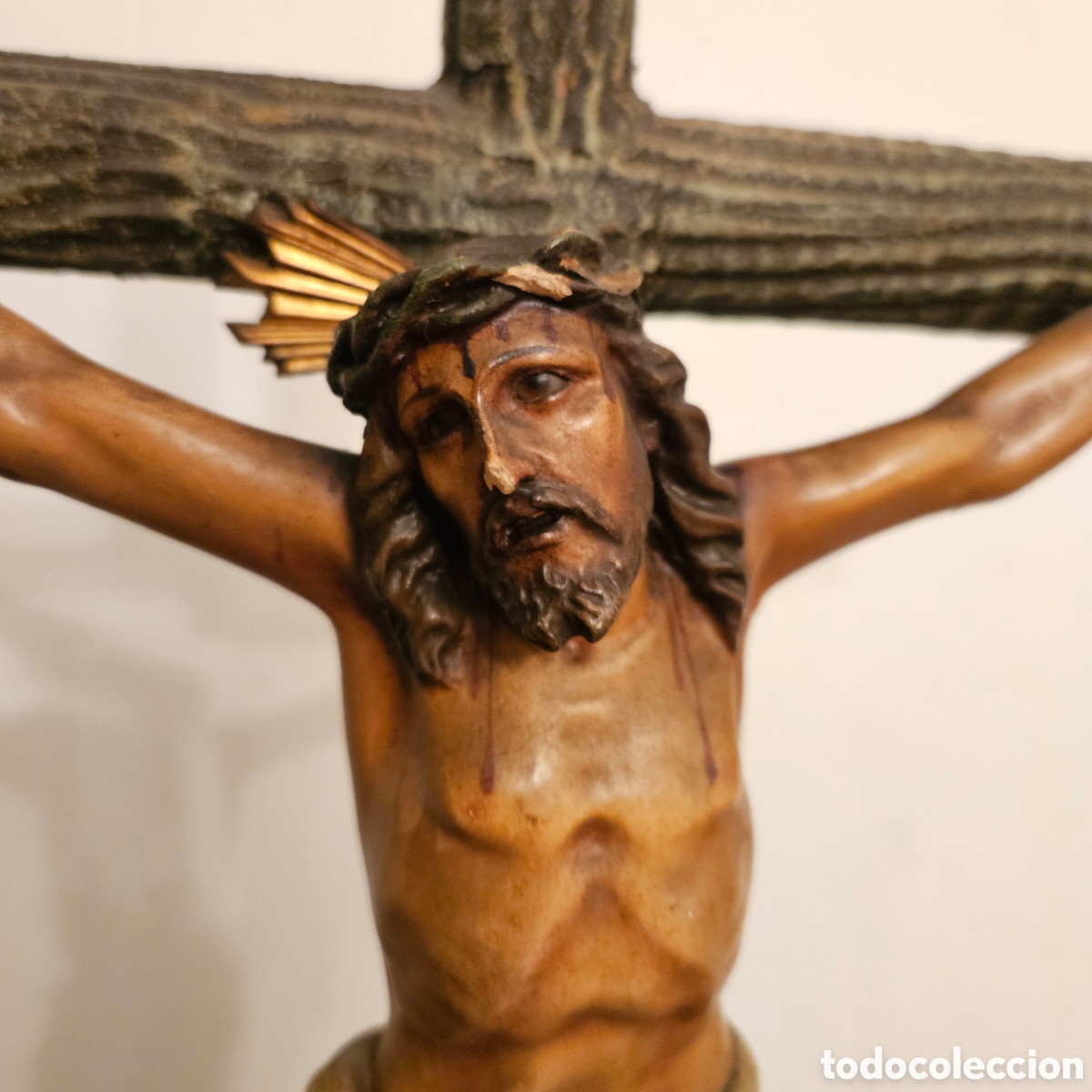 Antig&uuml;edades: Cristo crucificado con peana - Foto 4