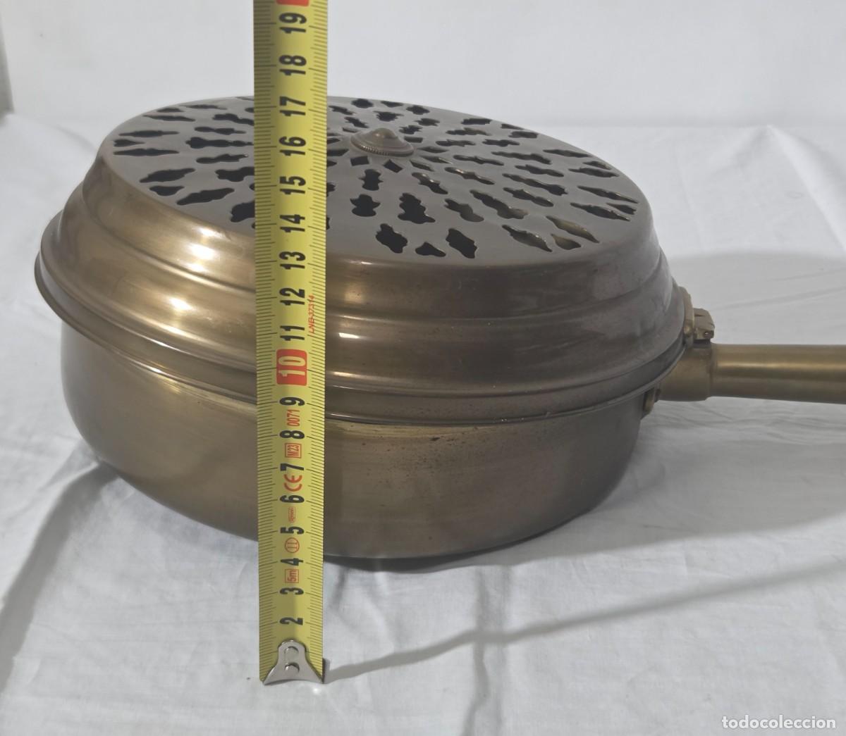 Antig&uuml;edades: Calentador de cama, madera y bronce - Foto 20