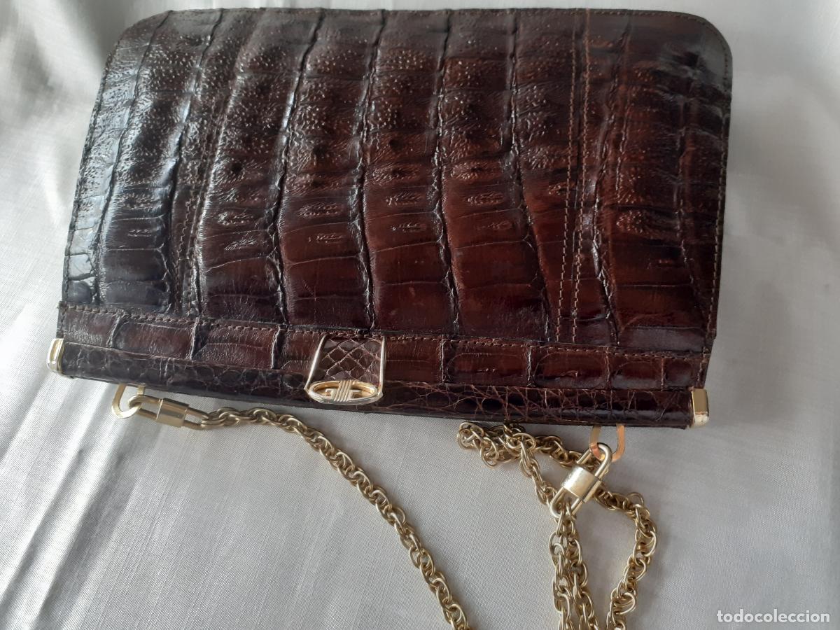 Antig&uuml;edades: Bolso ,cartera de ceremonia de cocodrilo - Foto 9